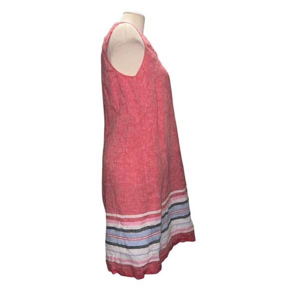Talbots Linen Shift Dress Seaside Stripe Sleeveless Sz 10 (Medium) Womens Red - Picture 14 of 15